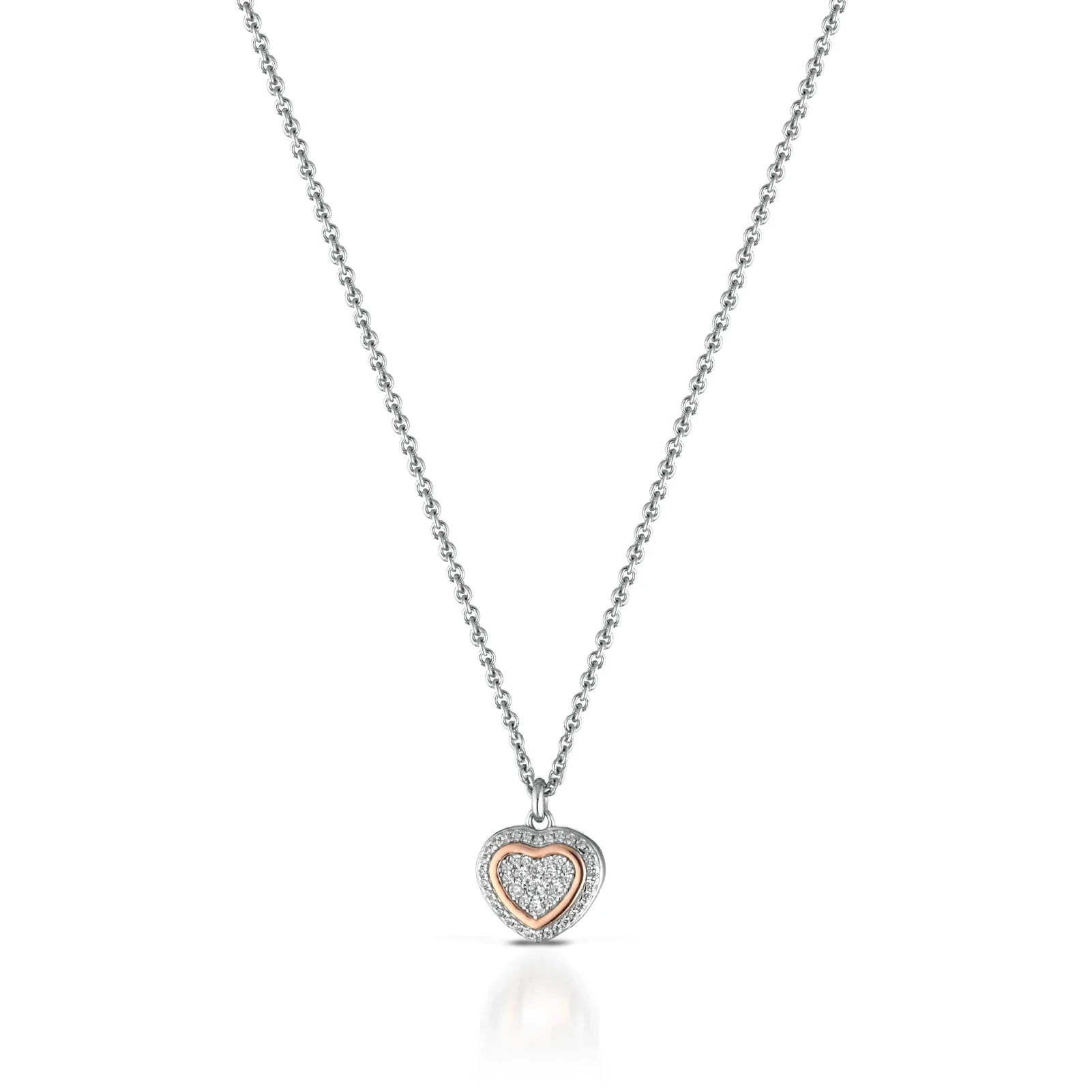 Roberto Giannotti | Collana Donna | Cuore pavé zirconi | Argento 925 | 42-45 cm