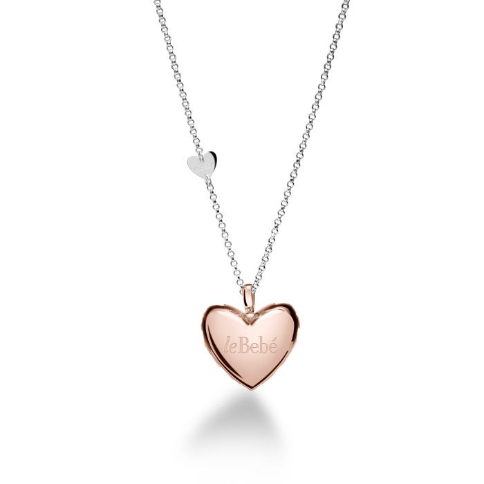 Le Bebé Ciondolo Suonamore Cuore Eleganza | Argento Rosato 925 | Decori Incisi