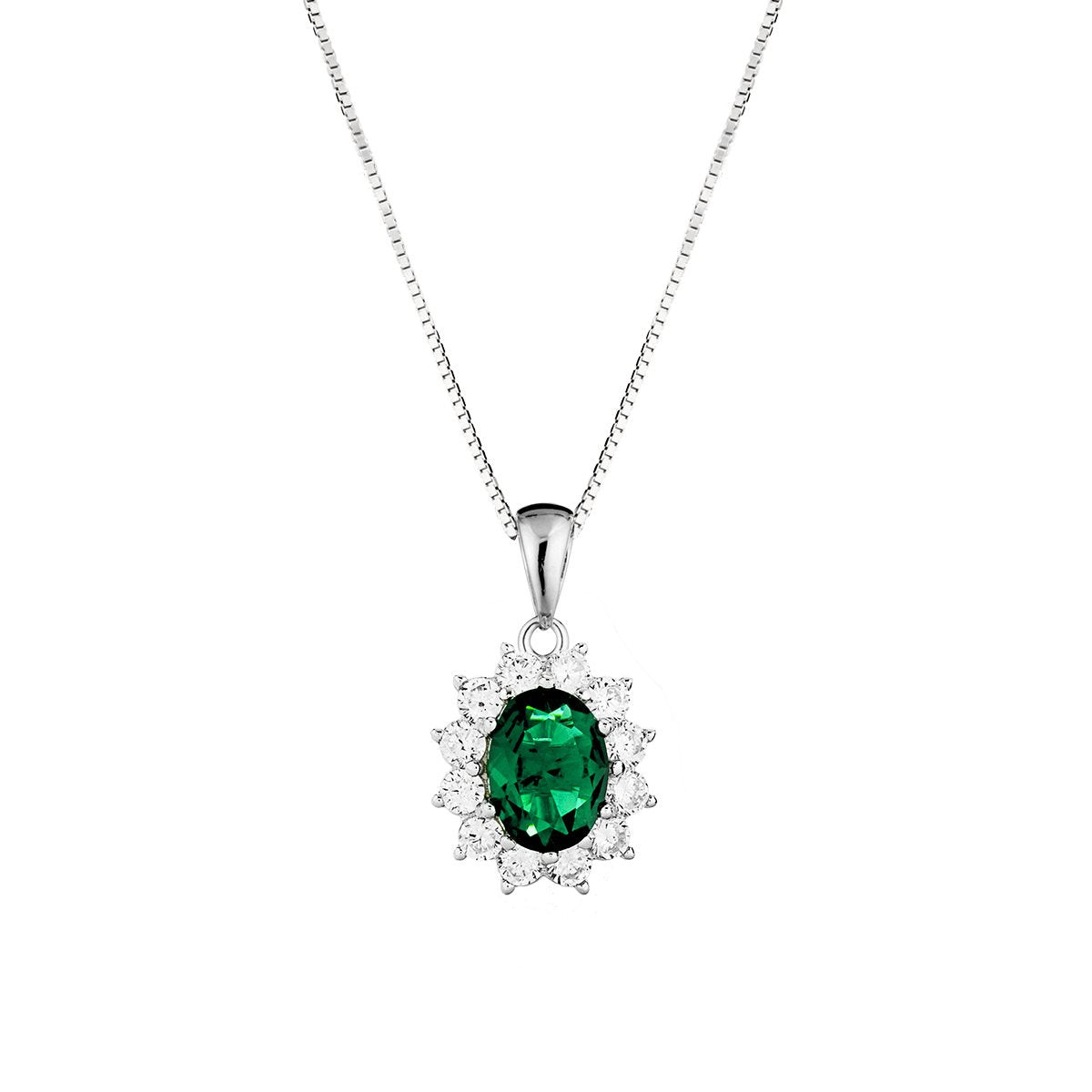 Marcello Pane Collana Donna Zircone Verde | Argento 925 | Design Italiano