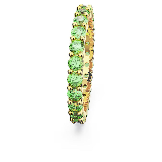 Swarovski Anello Donna Matrix Verde Luminoso | Placcato Oro | Pietre Verdi