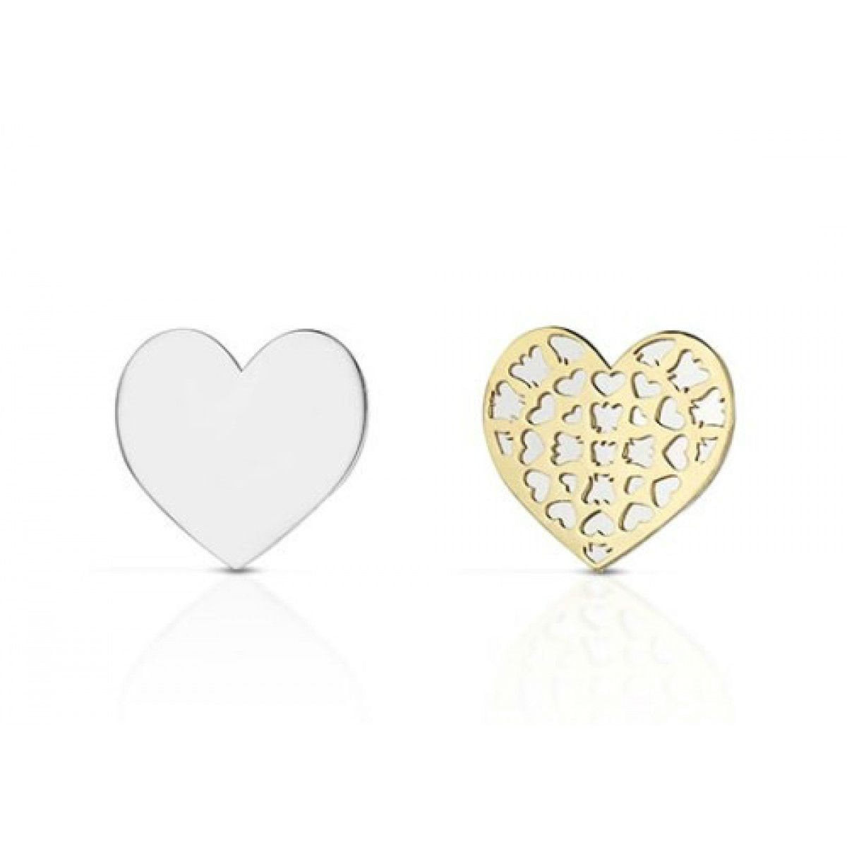 Roberto Giannotti Orecchini Donna Cuori | Oro 9kt Bicolore | Perno e Farfallina