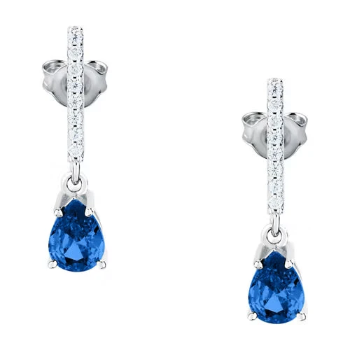 Orecchini Morellato Tesori pendenti con zircone blu