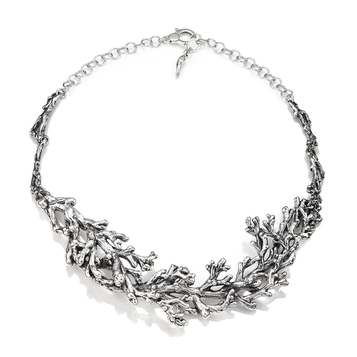 Giovanni Raspini Collana Donna Intreccio Corallo | Argento 925 | Regolabile 47cm