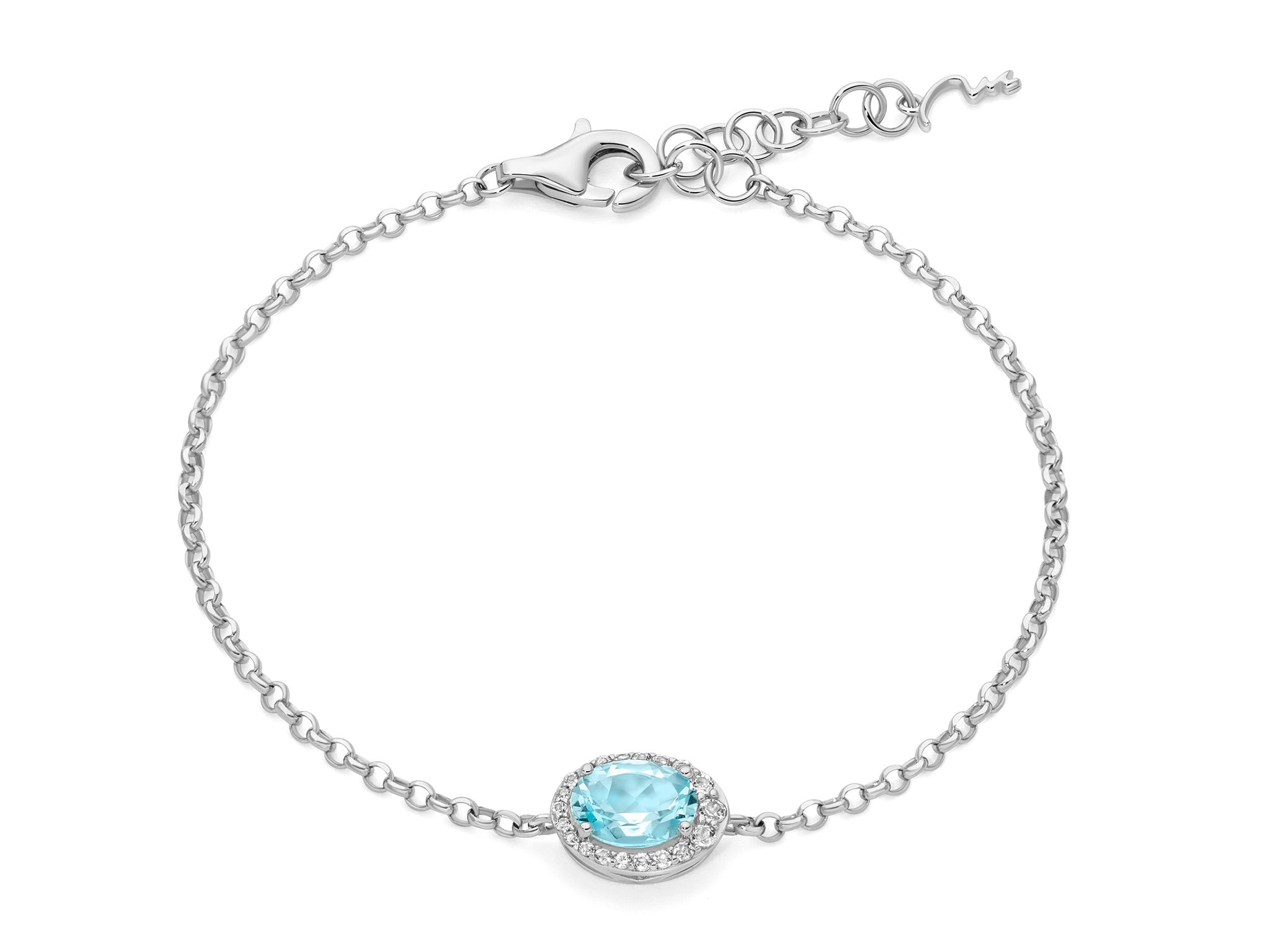 Miluna Bracciale Gemma del Cielo Ovale in Argento 925 con Topazi