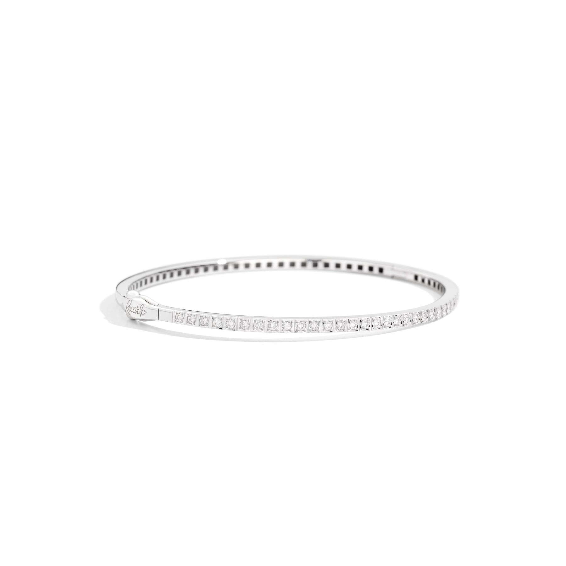 Recarlo Bracciale Donna Bangle Rigido Diamanti 0,58ct | Oro Bianco 18 kt | G SI1