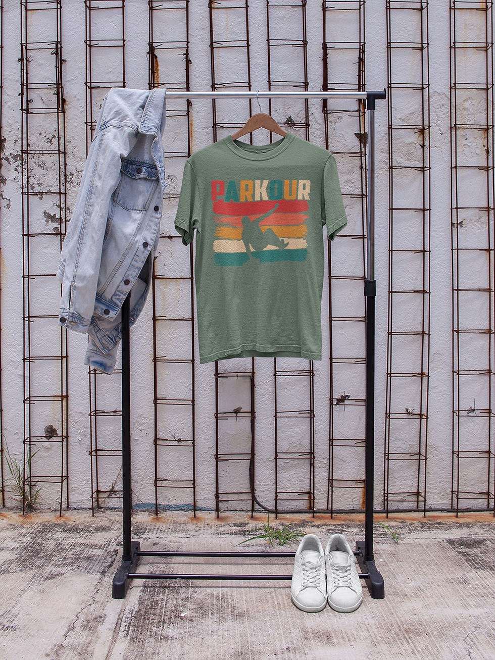 Miniatura: Parkour Athlete Tshirt – Jumping and Running, Parkour Roll, Free Runners, Sp...