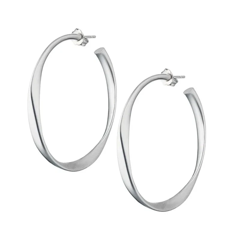 Marcello Pane Orecchini Cerchio Lucidi Venice | Argento 925 | Rodio Silver