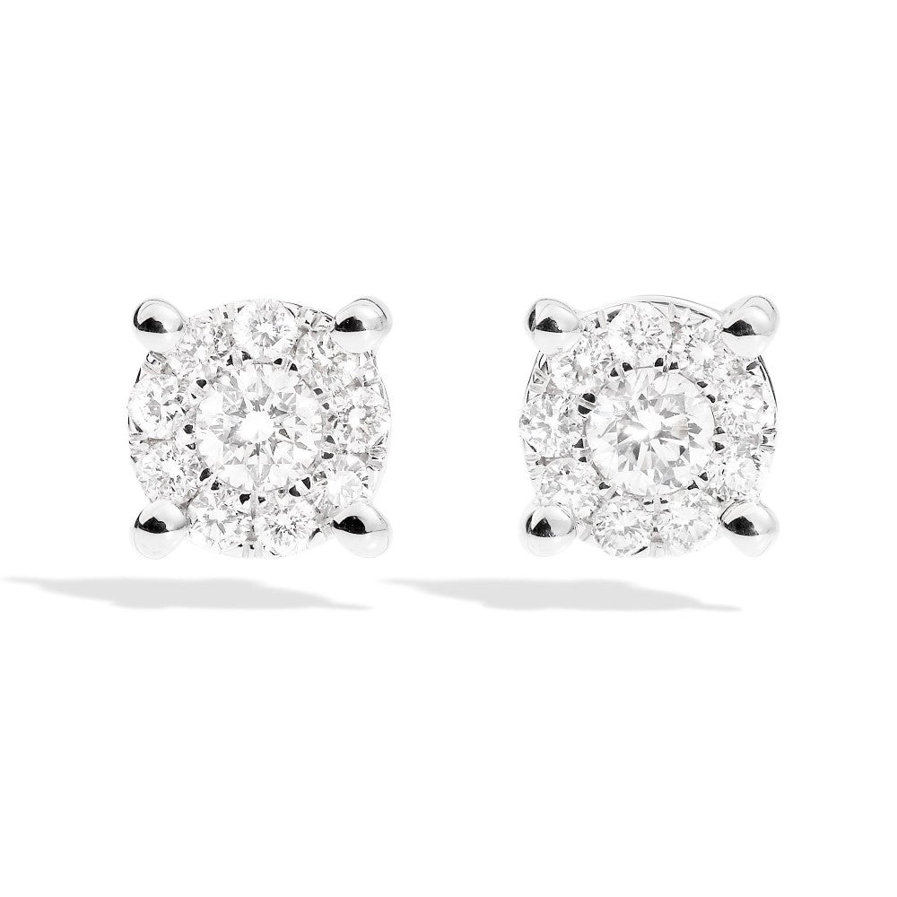 Recarlo Orecchini Donna Punto Luce Diamanti 0.20 ct | Oro Bianco 18kt | Colore G
