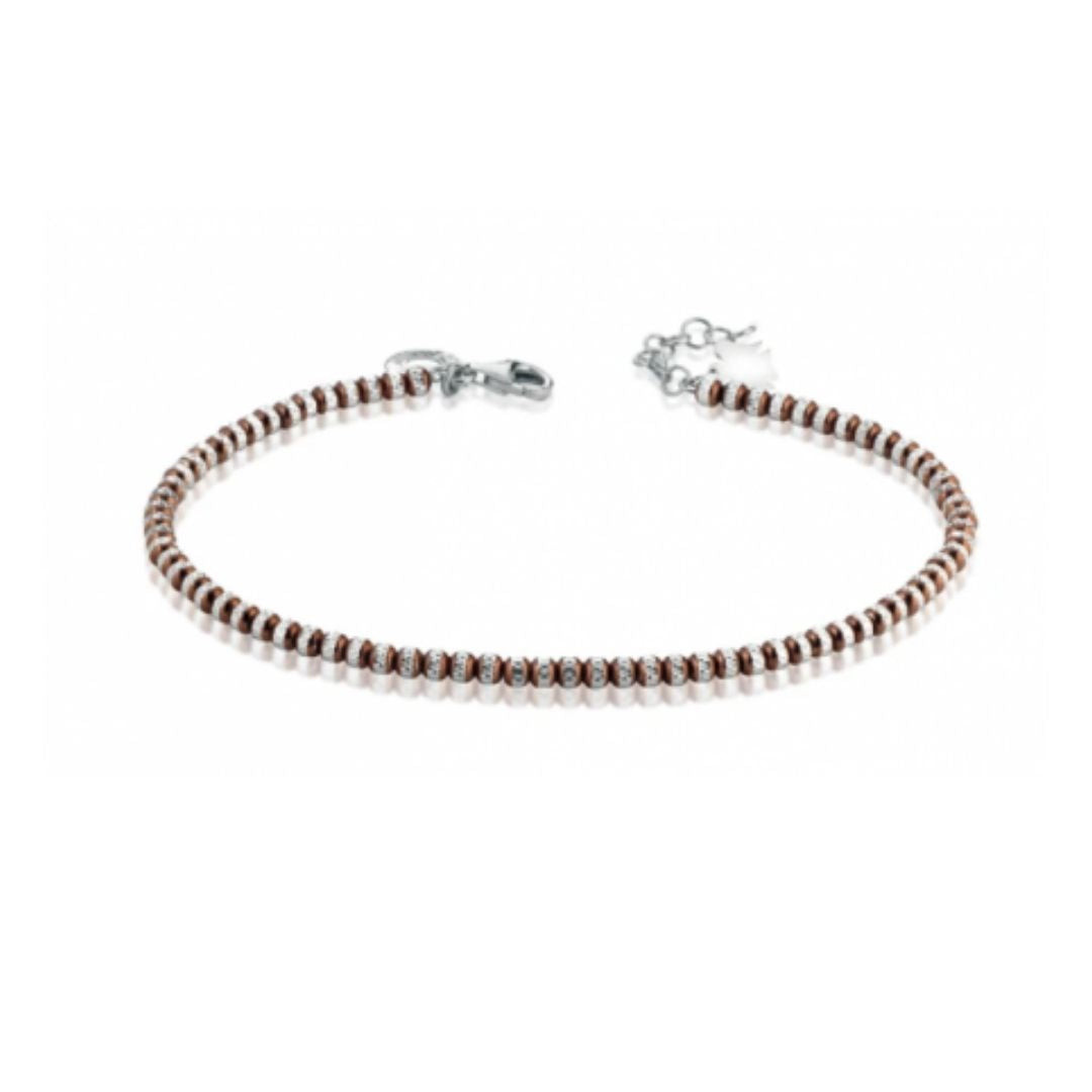 Roberto Giannotti Bracciale Donna Angeli | Argento 925 | Sfere Brown Diamante