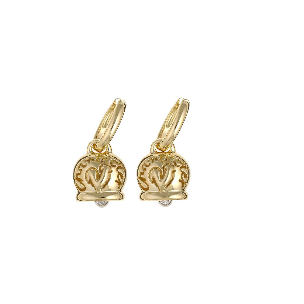 Chantecler | Orecchini | Campanelle medi con diamanti | Oro 18kt | Capri