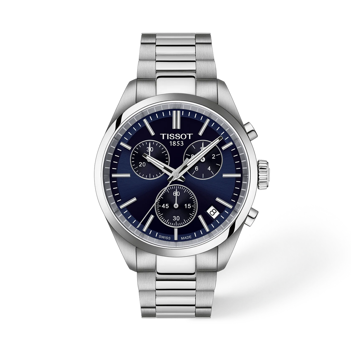 Tissot PR 100 Cronografo Quarzo 40 mm con Quadrante Blu e Bracciale in Acciaio