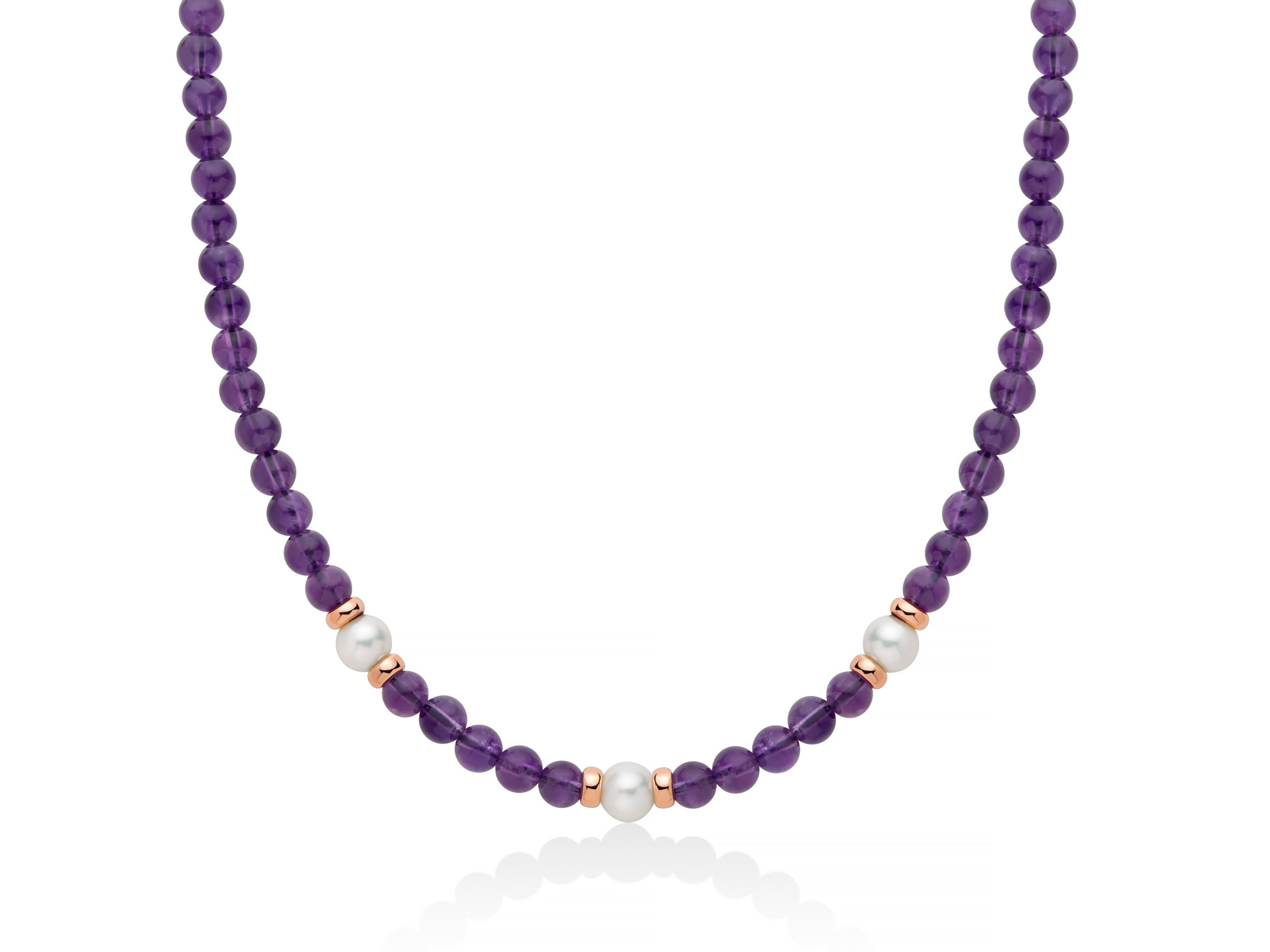 Collana Miluna in Argento 925 con Ametiste e Perle PCL6562