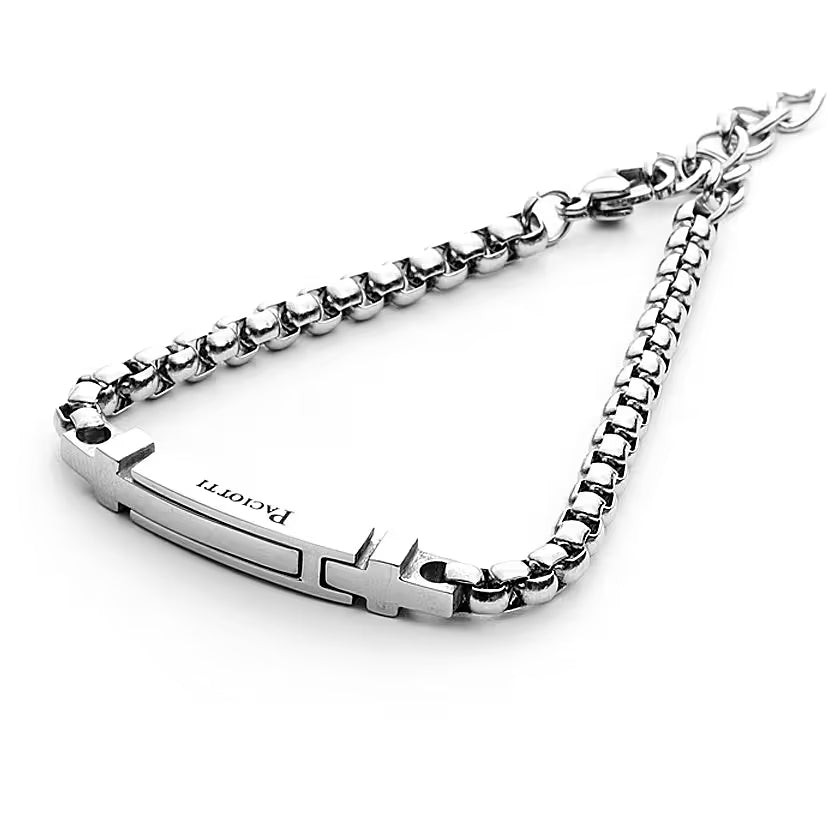 Paciotti Bracciale Uomo Design Tubolare | Acciaio | Targa Centrale