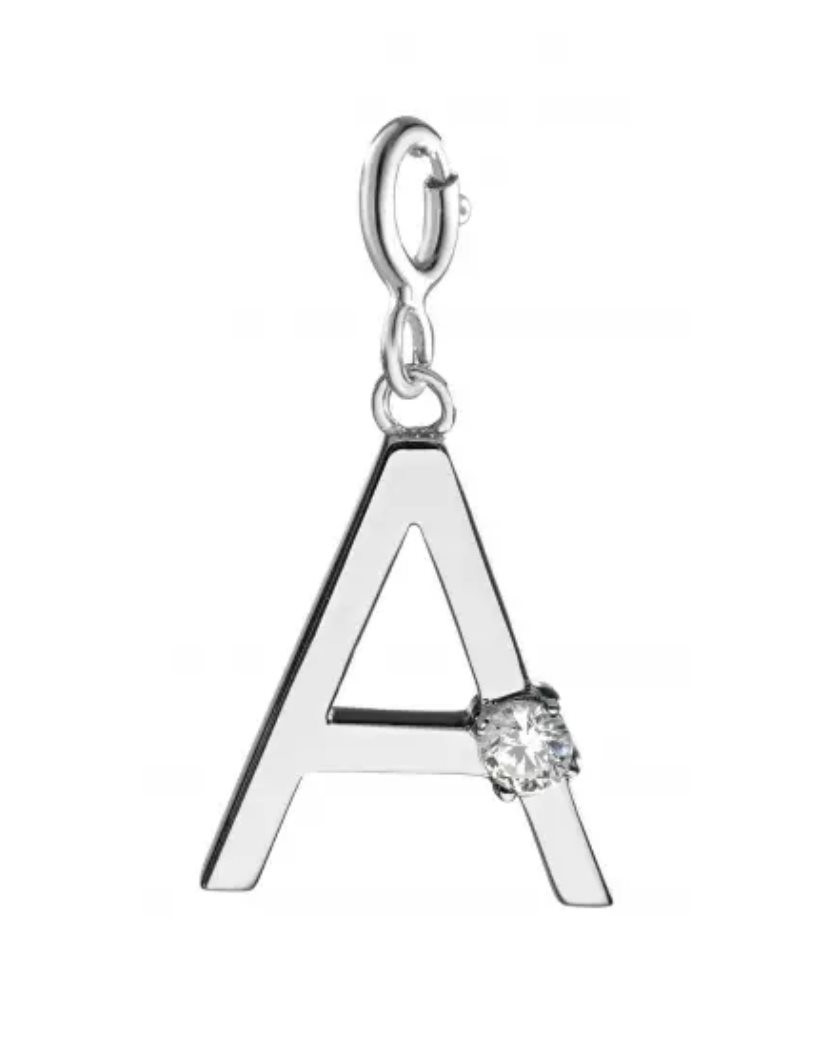 Charm Morellato lettera A in argento con zircone