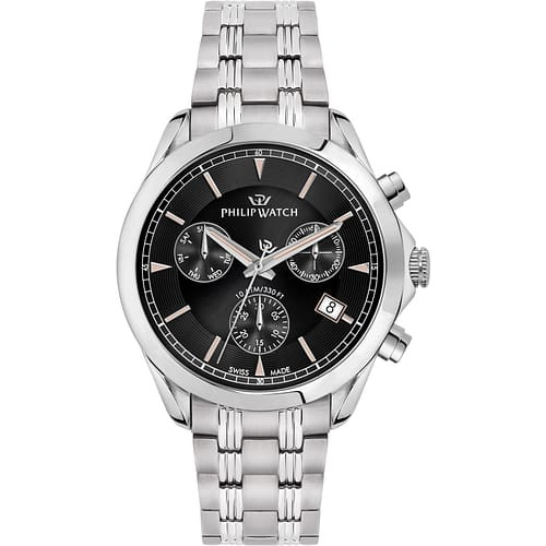 Philip Watch Orologio Uomo Blaze Cronografo con Quadrante Nero e Bracciale in