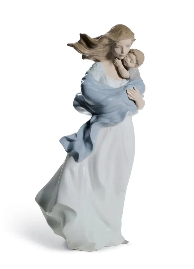Lladrò Scultura Madre e Figlio in Tenero Abbraccio | Porcellana | H 36 cm