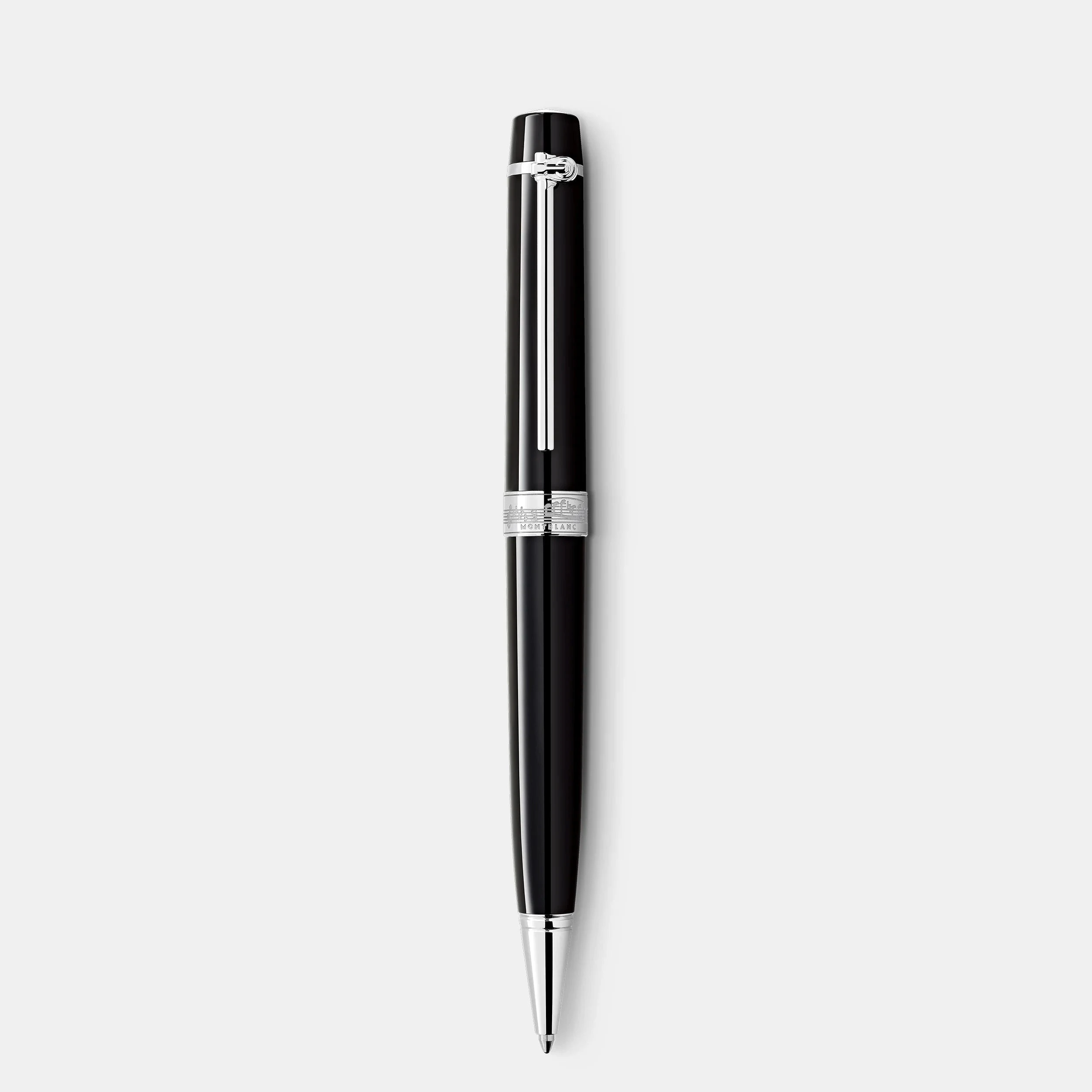 Montblanc Penna a sfera Omaggio Chopin | Resina nera finitura platino | Speciale