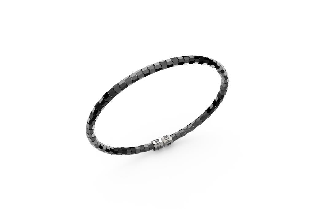 Bikkembergs | Bracciale Uomo | Geometrics sfaccettato | Acciaio nero | Con logo