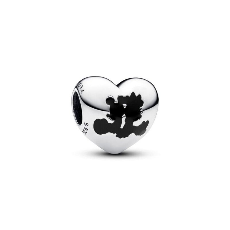 Pandora | Charm | Cuore Mickey&Minnie | Argento 925 | Smalto rosso/nero
