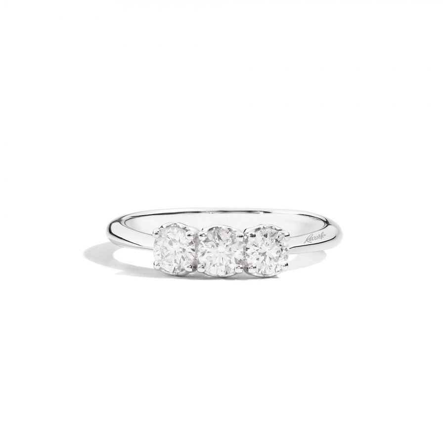 Recarlo Anello Donna Trilogy 3 Diamanti 0,10 Ct | Oro Bianco 18 Kt | F VS1
