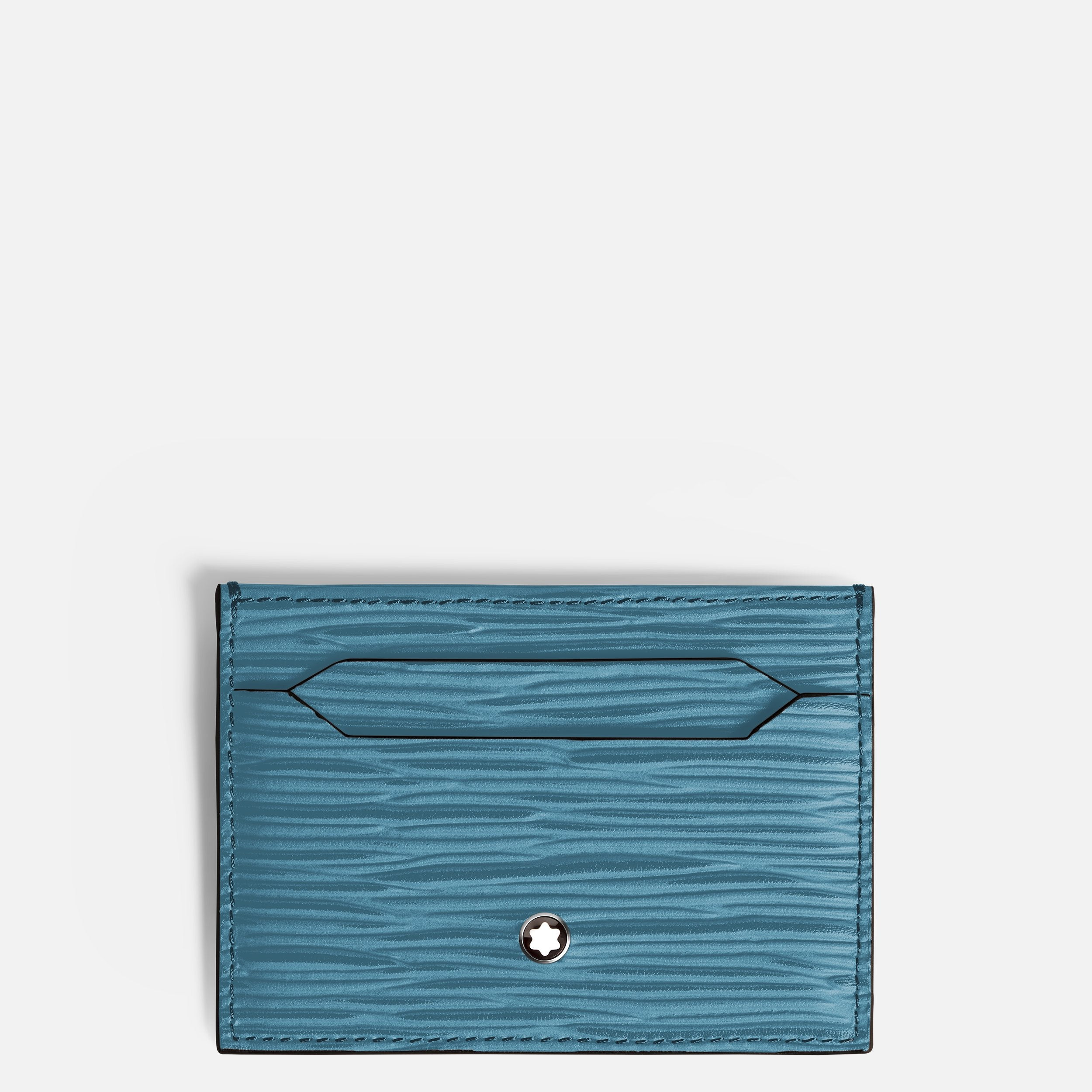 Montblanc Porta Carte 5 Scomparti | Pelle Stampata | Blu Fumé