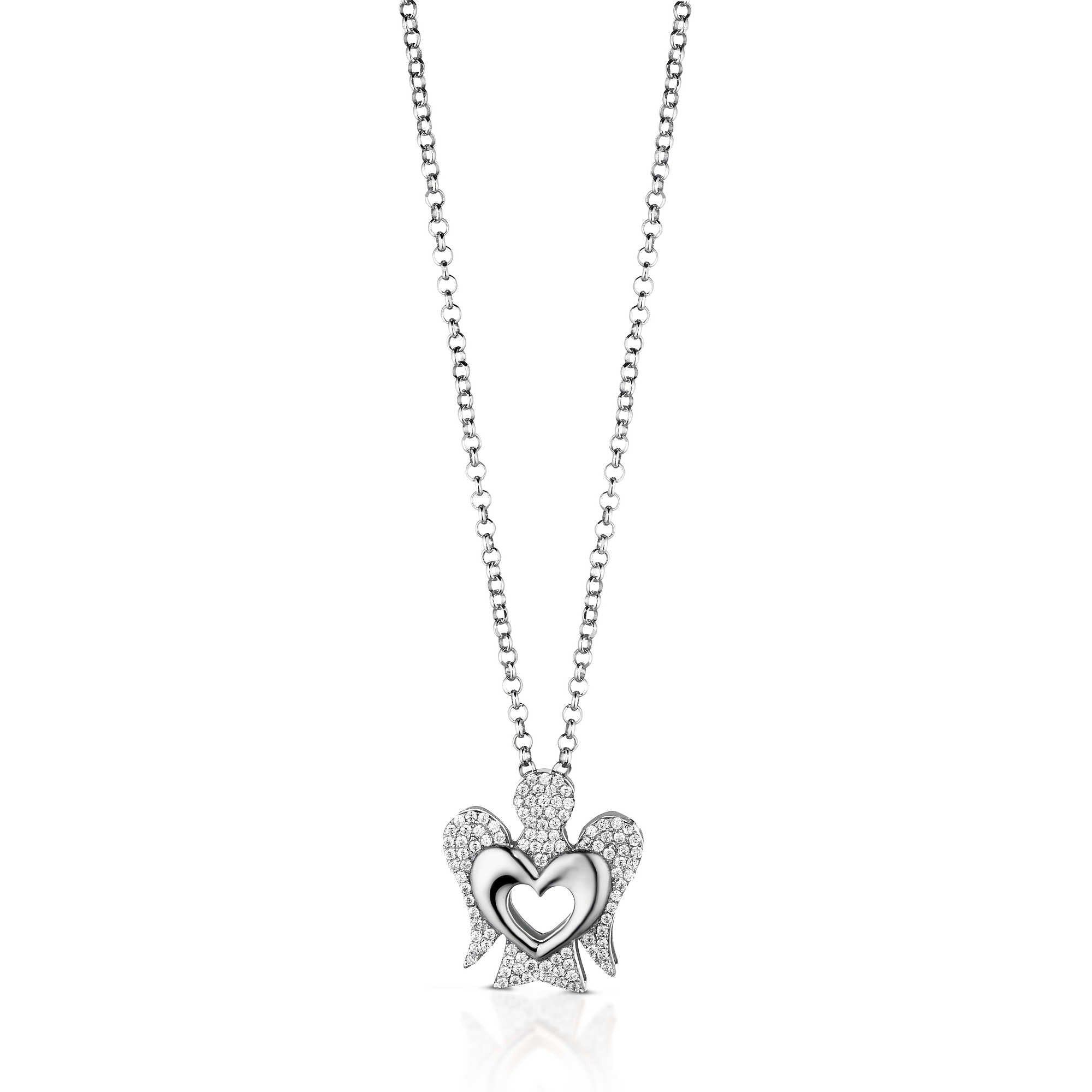 Roberto Giannotti Collana Donna Pendente Angeli e Cuori | Argento 925 | 50 cm