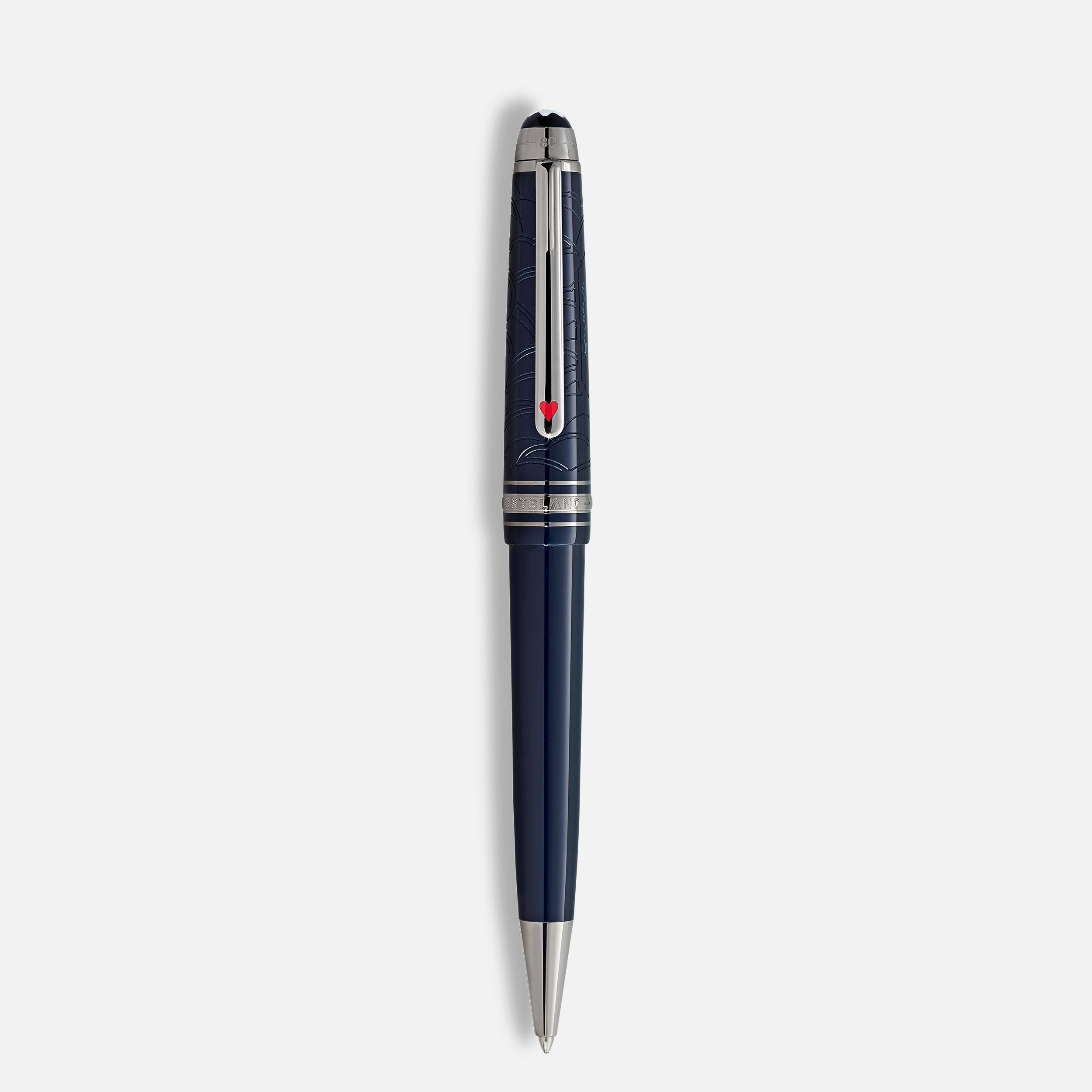 Montblanc Penna a Sfera Meisterstück 80 Days | Resina Blu Scura | Incisioni
