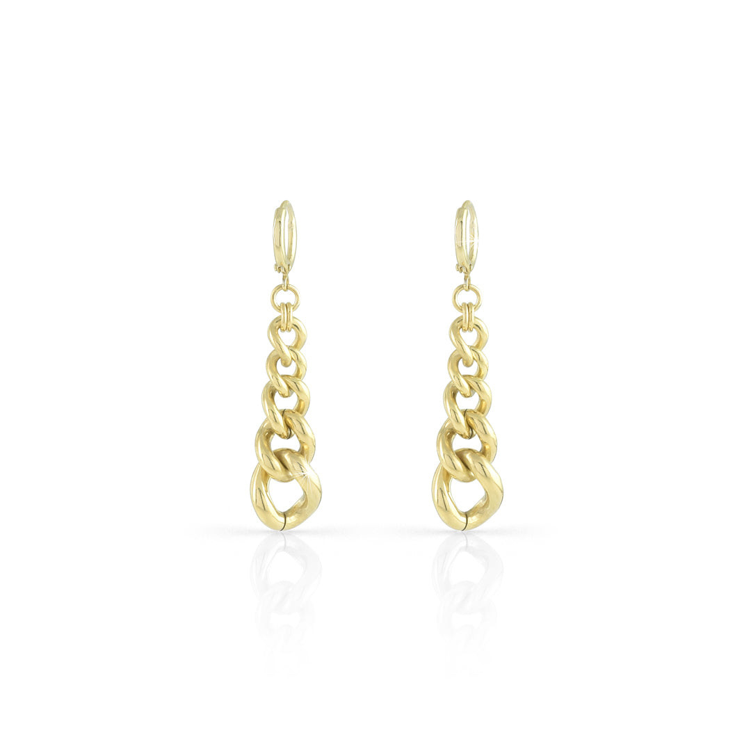 UNOAERRE Orecchini Donna Catena grumetta | Bronzo dorato | Astuccio, garanzia