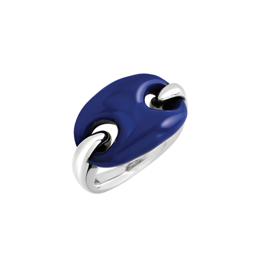 Chantecler Et Voilà Anello Capriness in Argento e Bioresina Blu