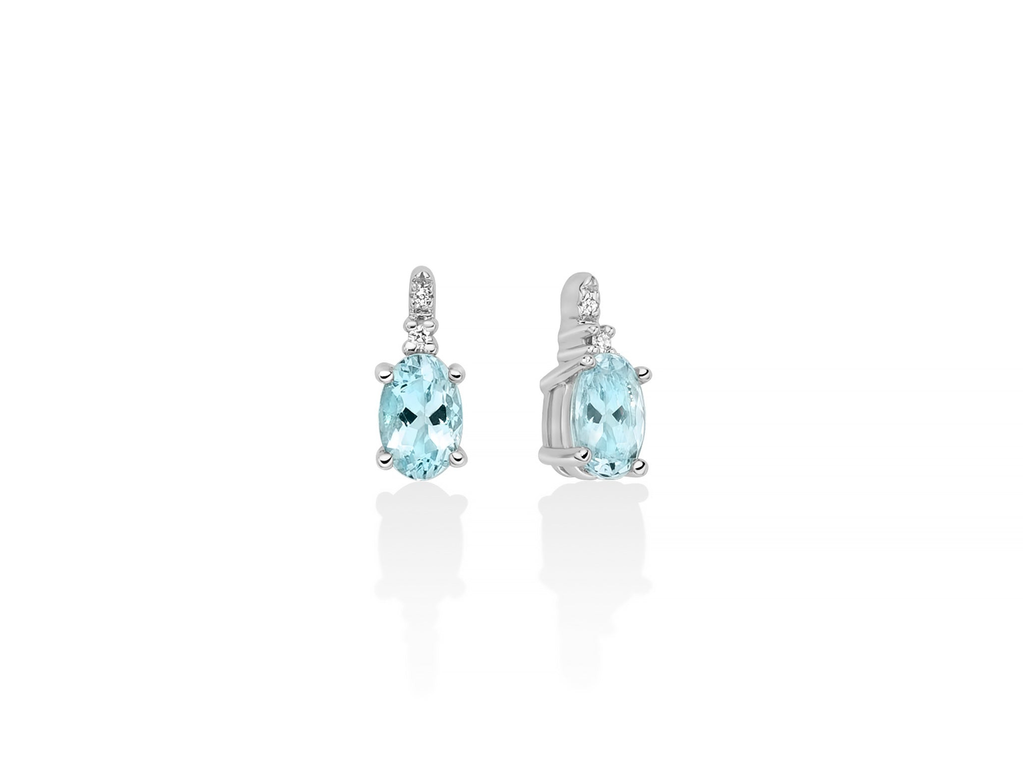 Orecchini Pendenti Miluna Acquamarina e Diamanti in Oro Bianco 18K