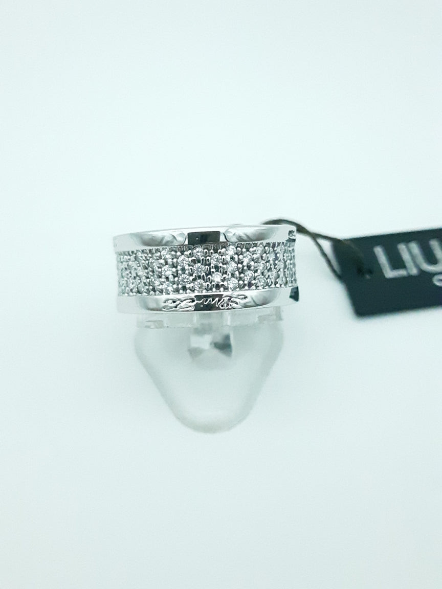 Liu Jo Anello Fascia con Zirconi | Argento 925 | Stile Raffinato
