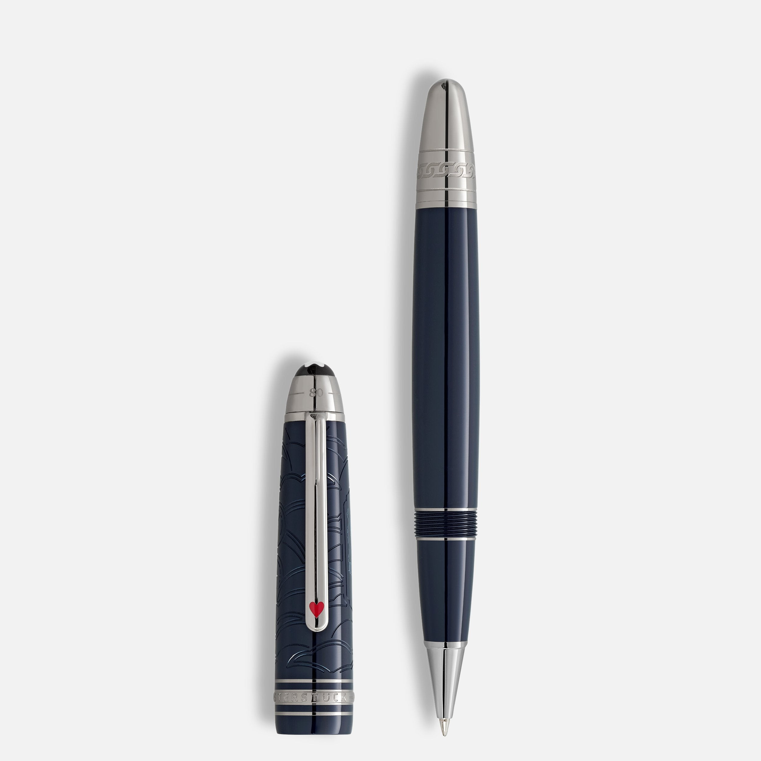 Montblanc Penna Roller LeGrand Around the World | Resina Blu Scura | Incisioni
