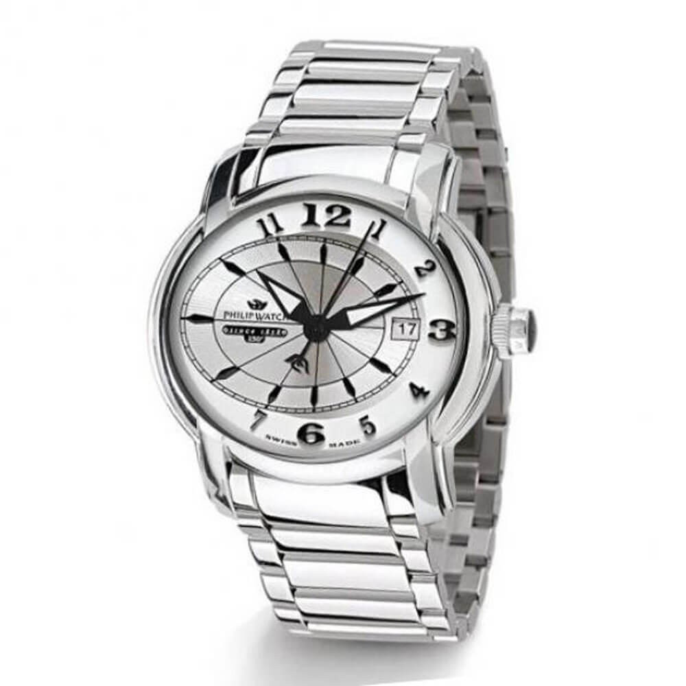 Philip Watch Orologio Uomo Anniversary 3H con Quadrante Silver e Bracciale in