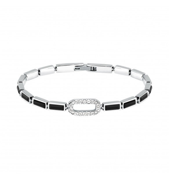 Karl Lagerfeld bracciale donna nero con cristalli