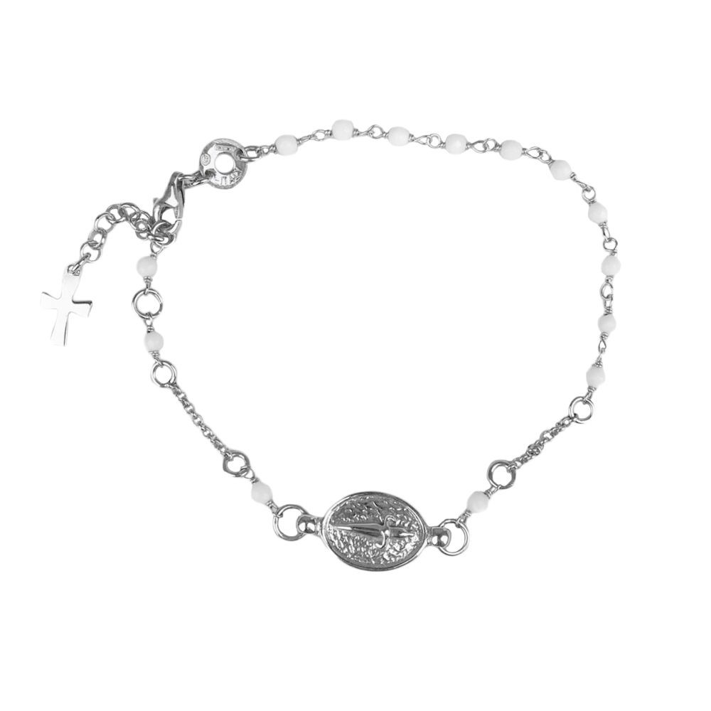 Bracciale Rosario Cesare Paciotti Uomo con Sfere Bianche
