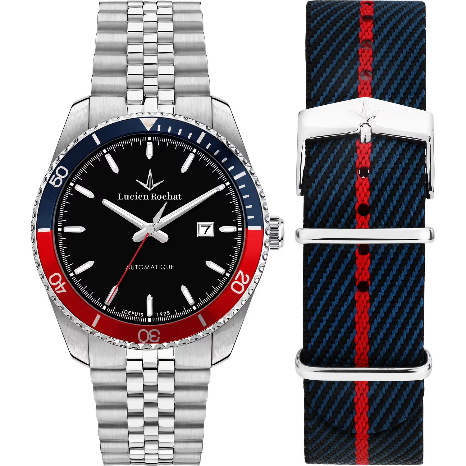 Lucien Rochat Orologio Uomo Automatico Léman Blu E Rosso