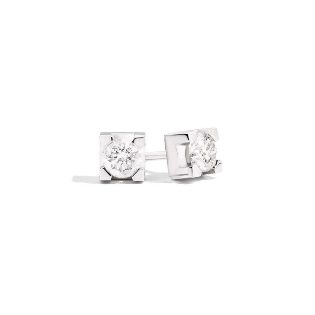 Recarlo Orecchini Donna Punto Luce | Oro Bianco 18 kt | Diamanti 0,80 ct