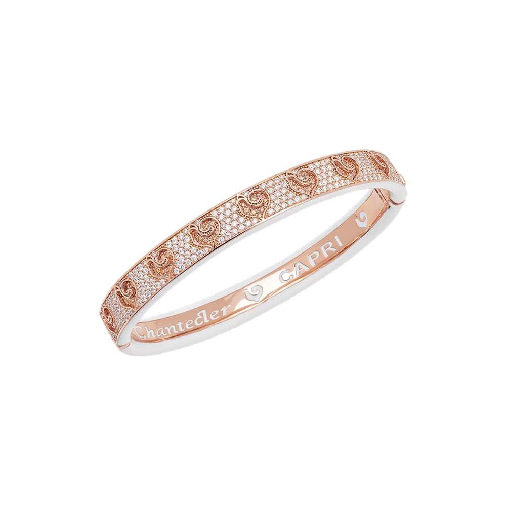 Chantecler Bracciale Donna Carousèl | Oro Rosa 18kt | Diamanti&Smalto Bianco