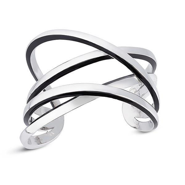 Alfieri & St John Bracciale Donna Multifilo | Argento 925 | Smalto Nero