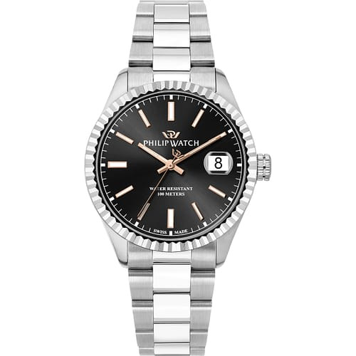 Philip Watch Orologio Uomo Caribe Urban con Quadrante Nero e Bracciale in