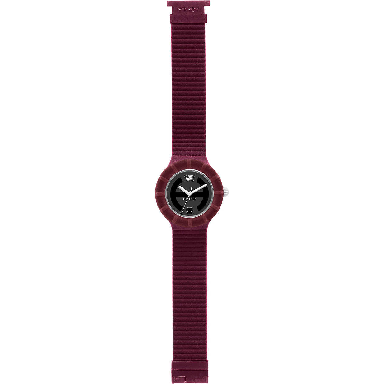 Hip Hop | Orologio Donna | Velvet Touch Bordeaux | Silicone | Quadrante Nero