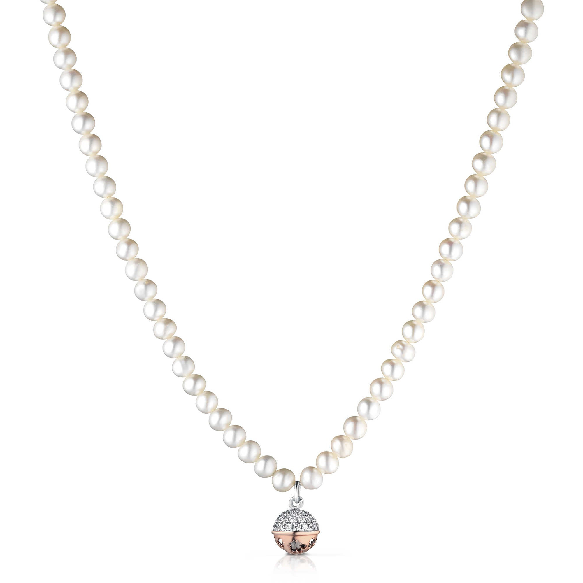 Roberto Giannotti Collana Donna Perle Chiama Angeli | Argento 925 Rosé | Zirconi