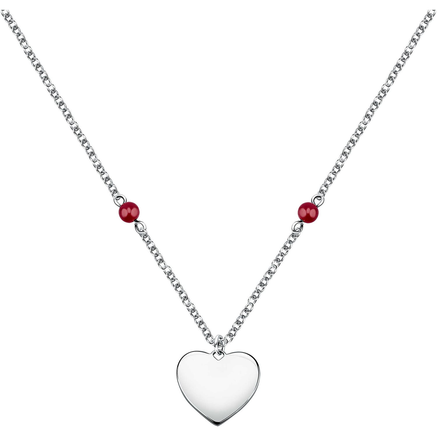 Collana Morellato Donna Valentina in Acciaio con Cuore e Agata Rossa