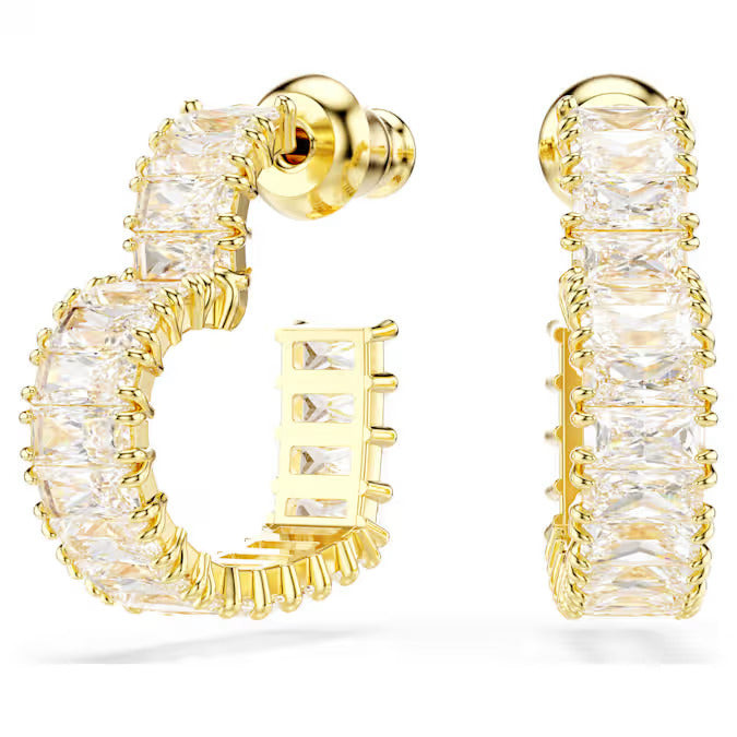 Swarovski Orecchini Donna Cerchio Matrix Cuore | Placcato Oro | Zirconi Baguette