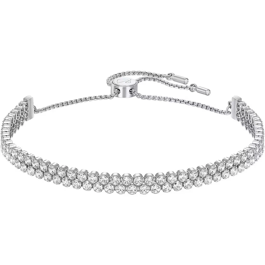 Swarovski | Bracciale donna | Doppio Tennis Matrix | Zirconia Rodio | Regolabile