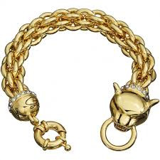 Guess | Bracciale Donna | Multi catena con pantera | Dorato | Cristalli