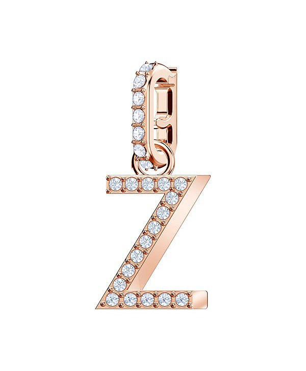 Swarovski Charm Z Pavé Clear Crystal | Placcatura Oro Rosa | Compatibile Remix