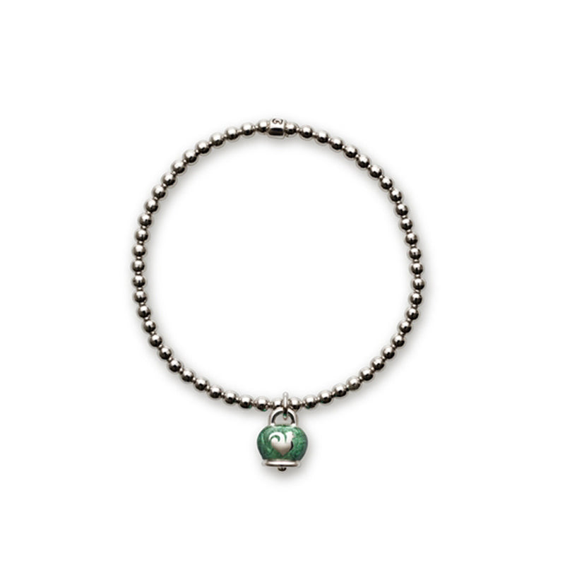 Chantecler Bracciale Donna Campanella Smalto Verde | Argento | Elastico