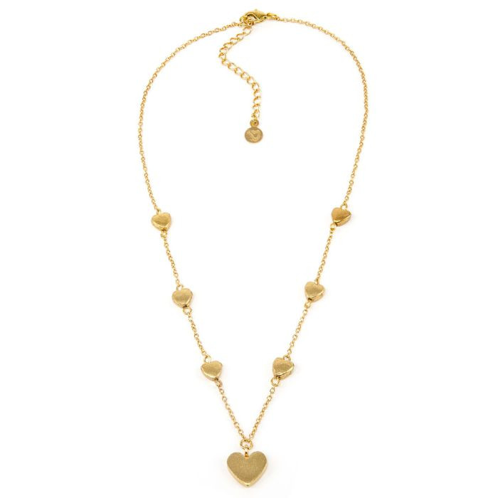 VESTOPAZZO Collana Donna Catena Cuori | Ottone 100% Riciclato | Artigianale