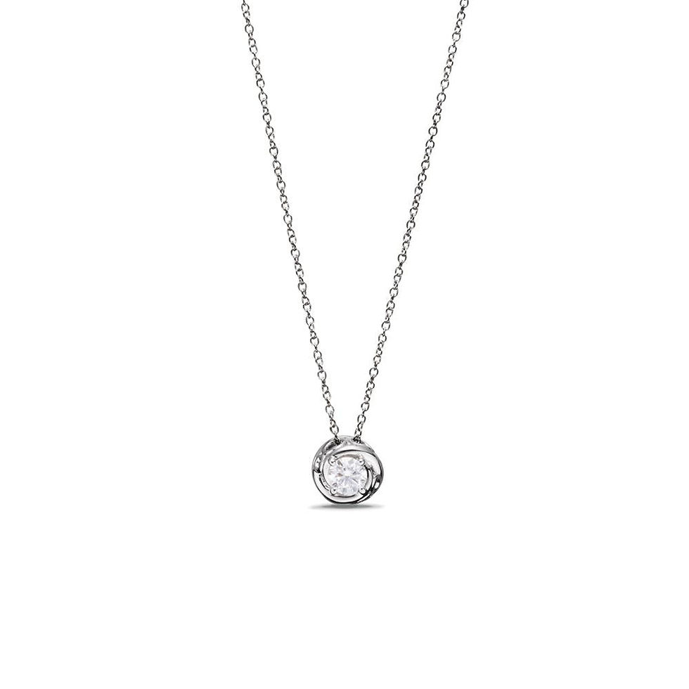 Alfieri & St John Collana Donna Punto Luce | Oro Bianco 18 kt | 0,30ct Diamante
